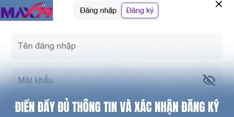 Điền đầy đủ thông tin và xác nhận đăng ký