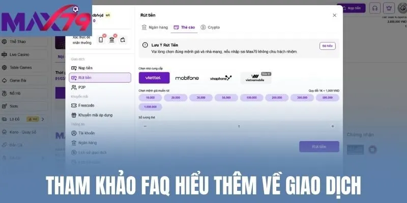 Tham khảo FAQ hiểu thêm về giao dịch